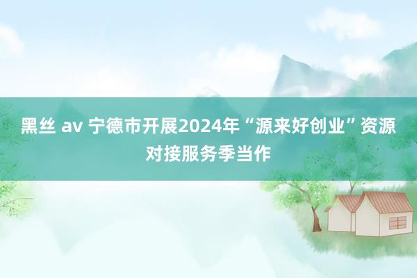 黑丝 av 宁德市开展2024年“源来好创业”资源对接服务季当作