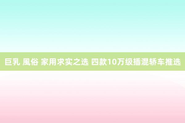 巨乳 風俗 家用求实之选 四款10万级插混轿车推选