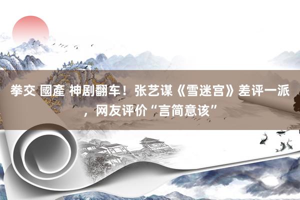 拳交 國產 神剧翻车！张艺谋《雪迷宫》差评一派，网友评价“言简意该”