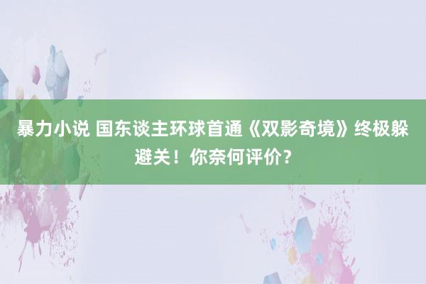 暴力小说 国东谈主环球首通《双影奇境》终极躲避关！你奈何评价？