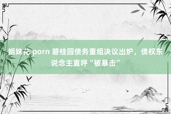 姐妹花 porn 碧桂园债务重组决议出炉，债权东说念主直呼“被暴击”