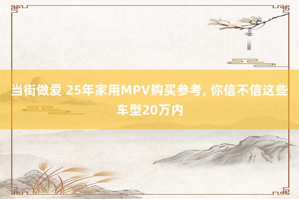 当街做爱 25年家用MPV购买参考, 你信不信这些车型20万内
