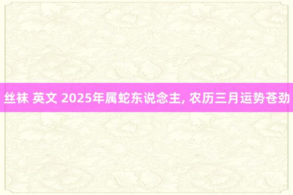 丝袜 英文 2025年属蛇东说念主, 农历三月运势苍劲