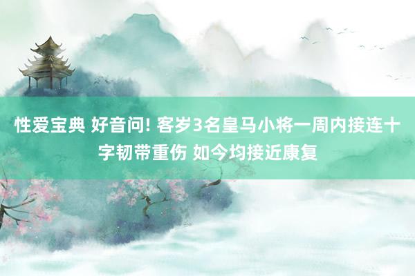 性爱宝典 好音问! 客岁3名皇马小将一周内接连十字韧带重伤 如今均接近康复
